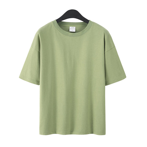 Solid Color Unisex Blank Crew Neck Plus Size T-Shirt for Printing