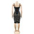 Spaghetti Strap Fluoroscopy Gauze Women's Bodycon Dresses
