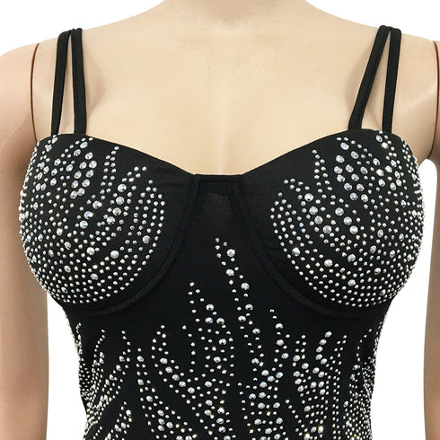 Spaghetti Strap Fluoroscopy Gauze Women's Bodycon Dresses