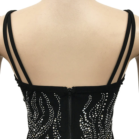 Spaghetti Strap Fluoroscopy Gauze Women's Bodycon Dresses