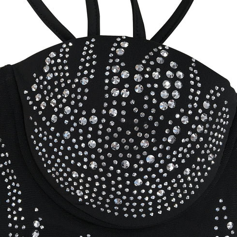 Spaghetti Strap Fluoroscopy Gauze Women's Bodycon Dresses