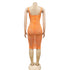Spaghetti Strap Fluoroscopy Gauze Women's Bodycon Dresses