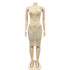 Spaghetti Strap Fluoroscopy Gauze Women's Bodycon Dresses
