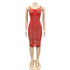 Spaghetti Strap Fluoroscopy Gauze Women's Bodycon Dresses