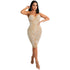 Spaghetti Strap Fluoroscopy Gauze Women's Bodycon Dresses