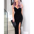 Spaghetti Strap Slender Slit Women's Bodycon Maxi Dress