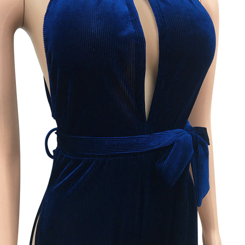 Split Jumpsuit Women's Pure Color Sleeveless Jumpsuits