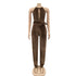 Split Jumpsuit Women's Pure Color Sleeveless Jumpsuits