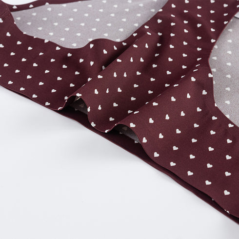 Sport Underpants Women's loving Heart Printing Briefs Panties