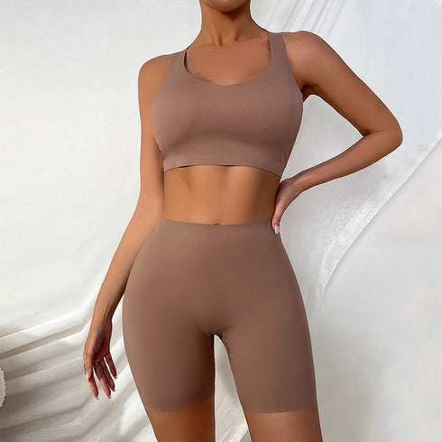 Sports Women's Tank Top Shorts Two Piece Yoga Suit