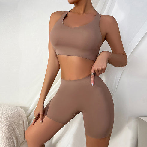 Sports Women's Tank Top Shorts Two Piece Yoga Suit