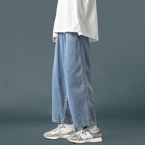 Streetwear Men's Fashion Denim Straight Leg Jeans