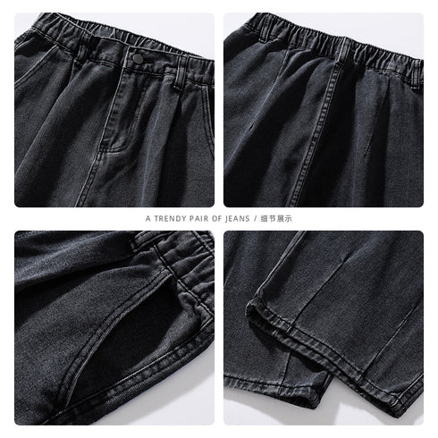 Streetwear Men's Fashion Denim Straight Leg Jeans