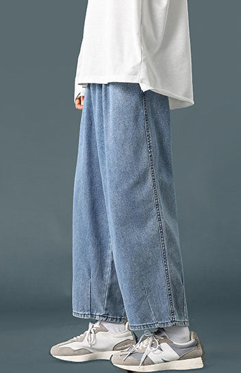 Streetwear Men's Fashion Denim Straight Leg Jeans