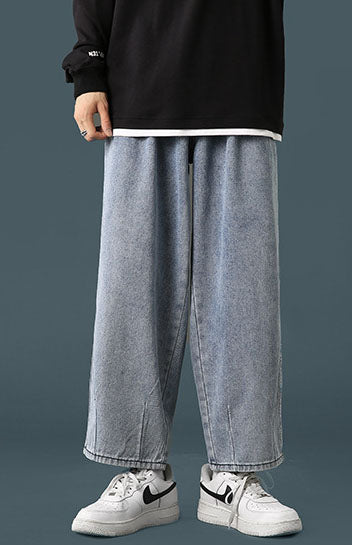 Streetwear Men's Fashion Denim Straight Leg Jeans