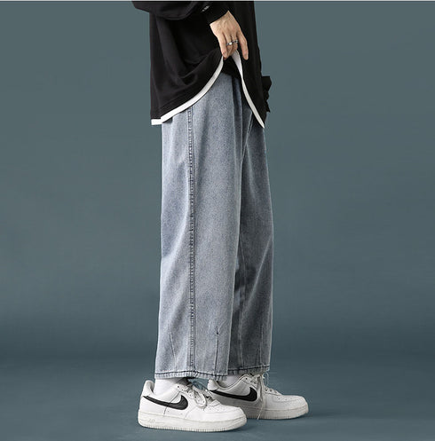 Streetwear Men's Fashion Denim Straight Leg Jeans