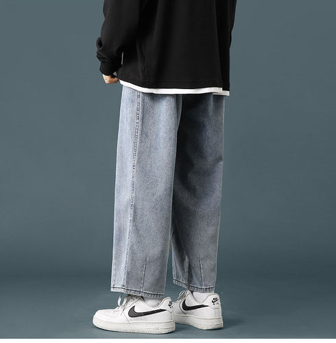 Streetwear Men's Fashion Denim Straight Leg Jeans