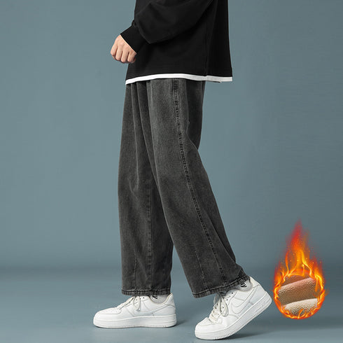 Streetwear Men's Fashion Denim Straight Leg Jeans