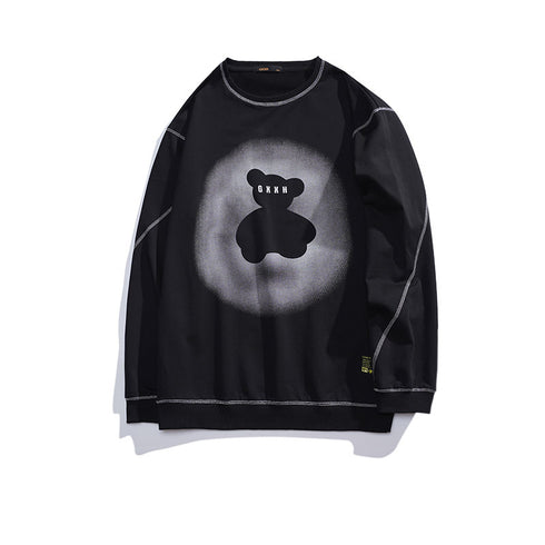 Streetwear Men's Hip Hop Plus Size Bear Fleece Sweatshirt