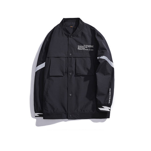 Streetwear Men's Windbreaker Plus Size Baseball Jacket