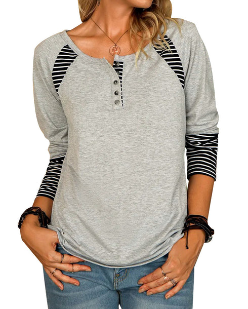 Stripes Print Women's Casual Plus Size Sweatshirts