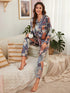 Stylish Button Sleepwear Women's Stretchy Loungewear Pajama Sets