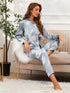 Stylish Button Sleepwear Women's Stretchy Loungewear Pajama Sets
