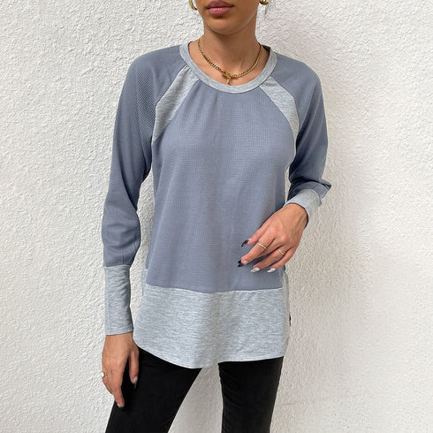 Stylish Casual Women's Plus Size Patchwork Sweatshirt