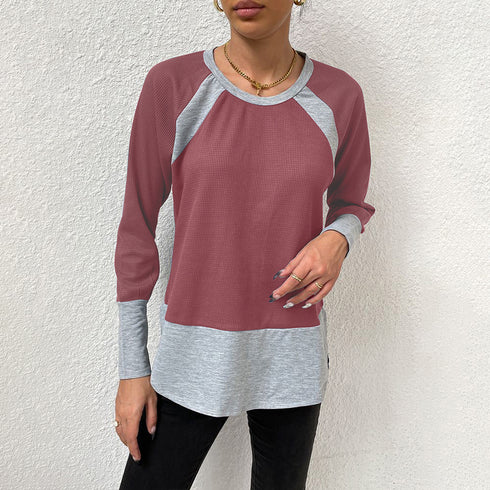 Stylish Casual Women's Plus Size Patchwork Sweatshirt