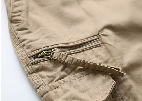 Stylish Cotton Capri Men's Multi-Pocket Cargo Shorts