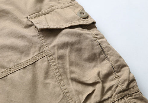 Stylish Cotton Capri Men's Multi-Pocket Cargo Shorts