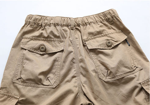 Stylish Cotton Capri Men's Multi-Pocket Cargo Shorts
