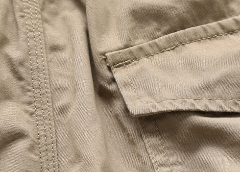 Stylish Cotton Capri Men's Multi-Pocket Cargo Shorts