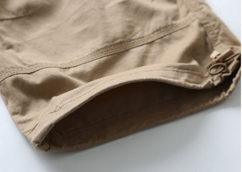 Stylish Cotton Capri Men's Multi-Pocket Cargo Shorts