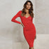 Stylish Fashionable Women's Long Sleeve Hip Wrap Long Dress