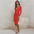 Stylish Fashionable Women's Long Sleeve Hip Wrap Long Dress