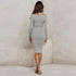 Stylish Fashionable Women's Long Sleeve Hip Wrap Long Dress