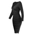 Stylish Fashionable Women's Long Sleeve Hip Wrap Long Dress