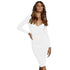 Stylish Fashionable Women's Long Sleeve Hip Wrap Long Dress