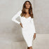 Stylish Fashionable Women's Long Sleeve Hip Wrap Long Dress