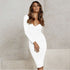 Stylish Fashionable Women's Long Sleeve Hip Wrap Long Dress