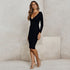 Stylish Fashionable Women's Long Sleeve Hip Wrap Long Dress