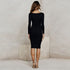 Stylish Fashionable Women's Long Sleeve Hip Wrap Long Dress