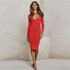 Stylish Fashionable Women's Long Sleeve Hip Wrap Long Dress