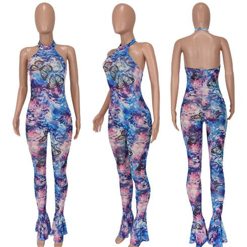 Stylish Individuality Women's Sleeveless Print Jumpsuits