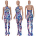 Stylish Individuality Women's Sleeveless Print Jumpsuits