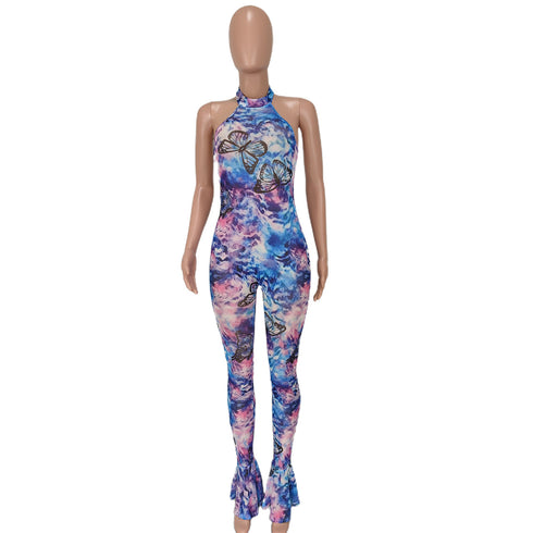 Stylish Individuality Women's Sleeveless Print Jumpsuits