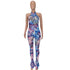 Stylish Individuality Women's Sleeveless Print Jumpsuits
