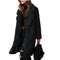 Stylish Lapel Open Front Long Plush Outwear for Women