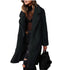 Stylish Lapel Open Front Long Plush Outwear for Women